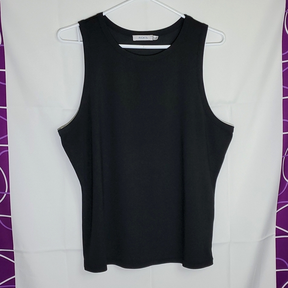 Ricki’s Black Crewneck Ribbed Tank Top size XL